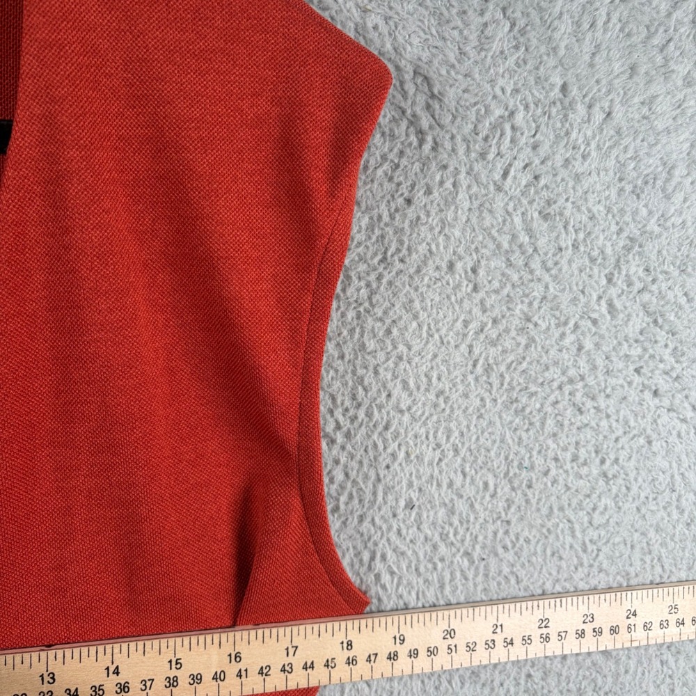 Maeve Anthropologie Rust Orange Wrap Knit Top Ring Detail Sleeveless Large - Picture 5 of 6